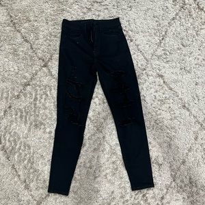 american eagle black ripped jeans